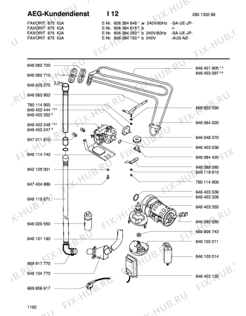 Взрыв-схема посудомоечной машины Aeg FAV675I-B  UE - Схема узла Water equipment